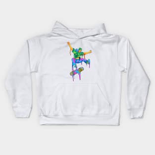 Psychedelic Art, Sunflowers, skateboard art Kids Hoodie